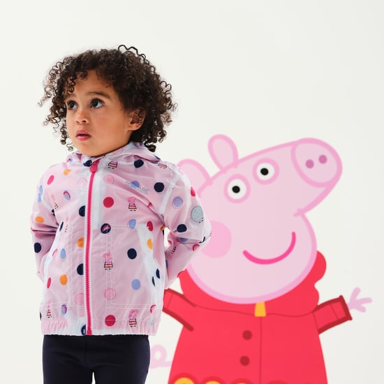 Regatta Childrens/Kids Peppa Pig Polka Dot Hooded Waterproof Jacket (Hellrosa) - Image 4