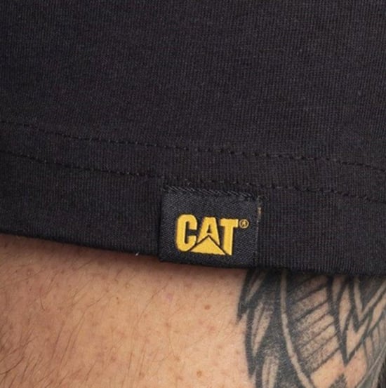 CAT MARKENLOGO Herren Baumwoll-T-Shirt Schwarz - Image 4