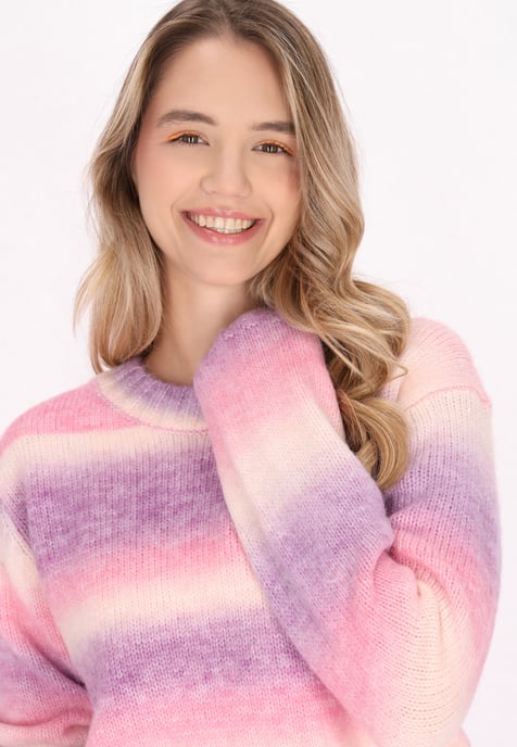 Mymo Pullover Damen Rosa Mehrfarbig - Image 5