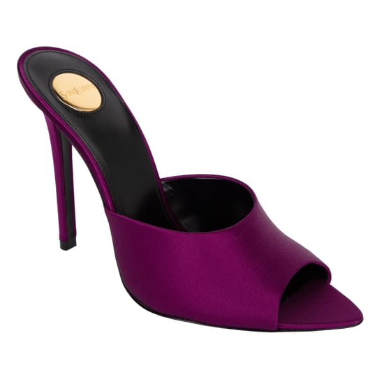 Saint Laurent Goldie Mules aus Satin-Crepe in Lila - Image 1