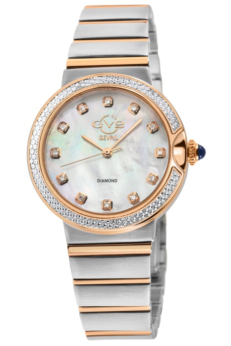 GV2 Women's Sorrento Diamond Swiss Quartz White MOP Dial Watch