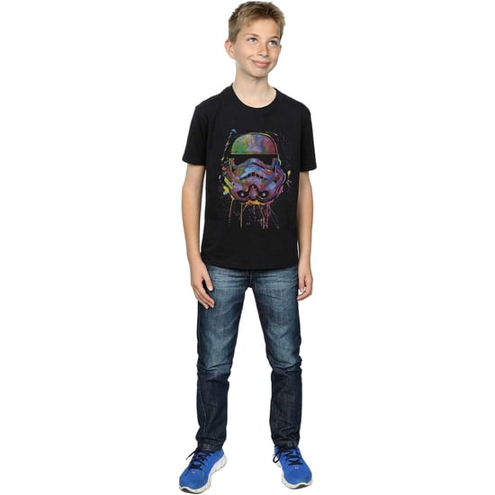 Star Wars Boys Stormtrooper Paint Splatter Cotton T-Shirt (Black)