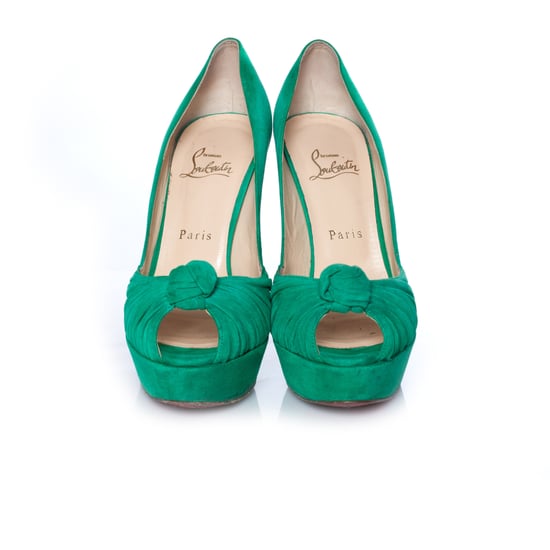 Mint-grüne Veloursleder Greissimo Pumps. - Image 4