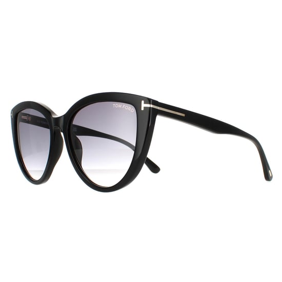 Tom Ford Cat Eye Womens Shiny Black Smoke Gradient  Isabella FT0915