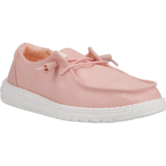 HEYDUDE Wendy Canvas 100% Baumwolle Damen Rosa Loafers - Image 1