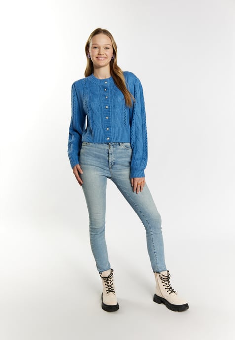 Mymo Strickcardigan Damen Himmelblau - Image 2