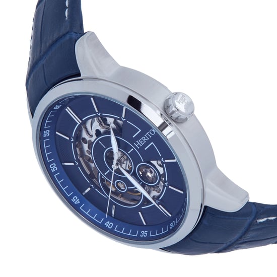 Heritor Automatic Davies Semi-Skeleton Leather-Band Watch