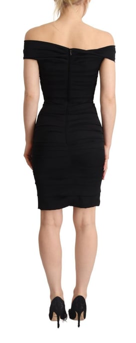 Dolce & Gabbana Bodycon Schwarzes Seiden-Ontop-Kleid für Damen - Image 3
