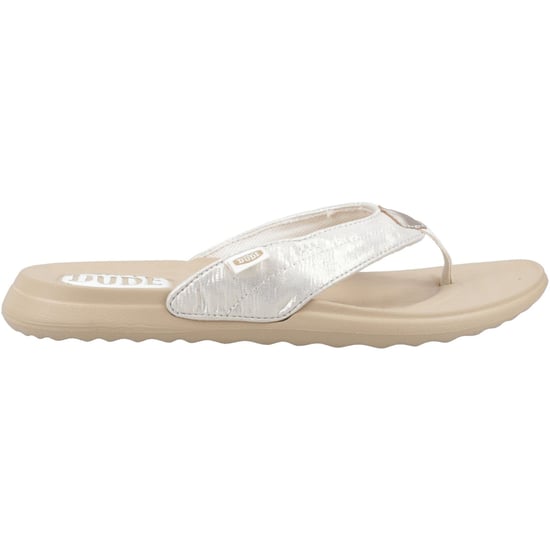 HEYDUDE Christi Flip Klassische Polyurethan Damen Gold Sandalen - Image 5