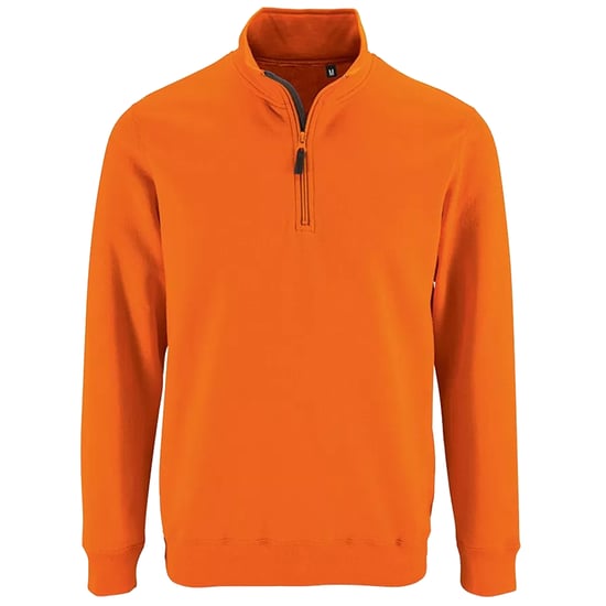 SOLS Herren Stan Kontrast Zip Neck Sweatshirt (Orange) - Image 1