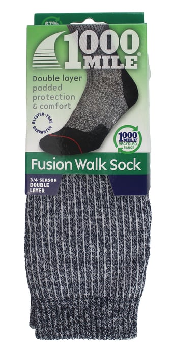 1000 Mile - Damen Fusion Repreve Doppelschicht Anti-Blasen Wandersocken - Marineblau / Kornblume - Image 2