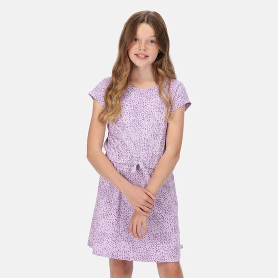 Regatta Childrens/Kids Catrinel Animal Print Casual Dress (Pastel Lilac)