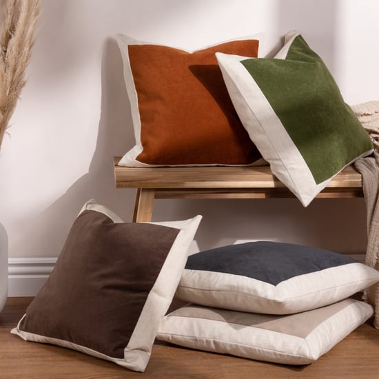 Yard Auden Linen Bordered Velvet Cushion Cover