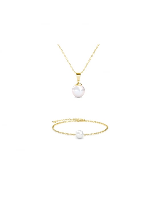 Vollmond-Kristallperlenset - Gold und Kristall - Image 1