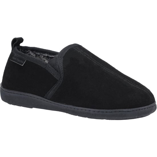 Hush Puppies Herren Arnold Slip On Leder Pantoffel (Schwarz) - Image 1