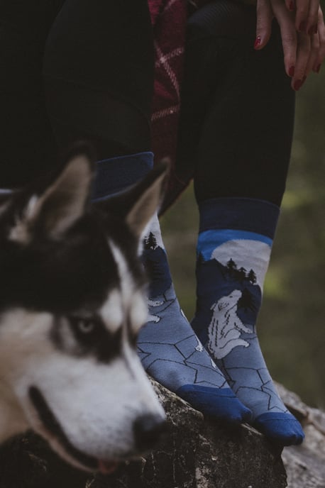 SPOX SOX - Herren & Damen Mismatched Novelty Odd Socks - Wölfe - Image 2