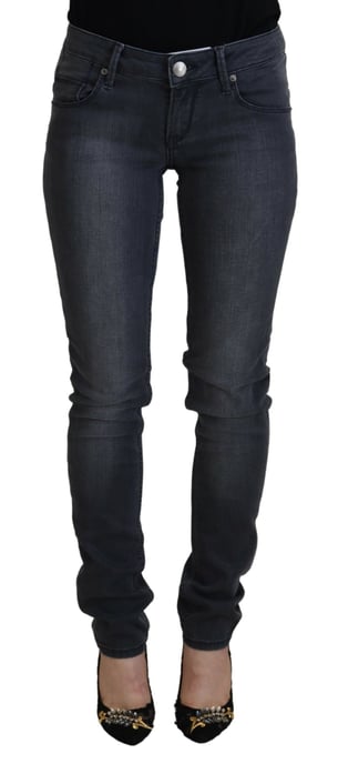 Acht Gray Cotton Skinny Low Waist Women Casual Denim Women's Jeans