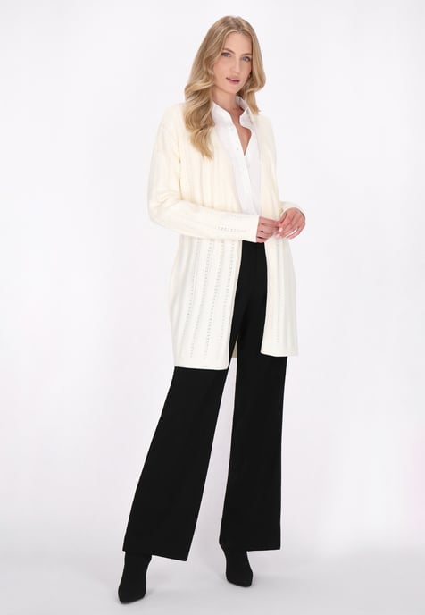 Dreimaster Cardigan Damen Wollweiss - Image 2