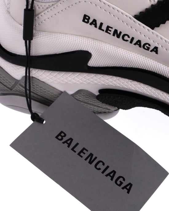 Balenciaga x Adidas Triple S Sneakers in White Polyurethane