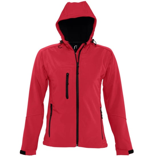 SOLS Womens/Ladies Replay Hooded Soft Shell Jacket (atmungsaktiv, winddicht und wasserabweisend) (Pepper Red) - Image 1