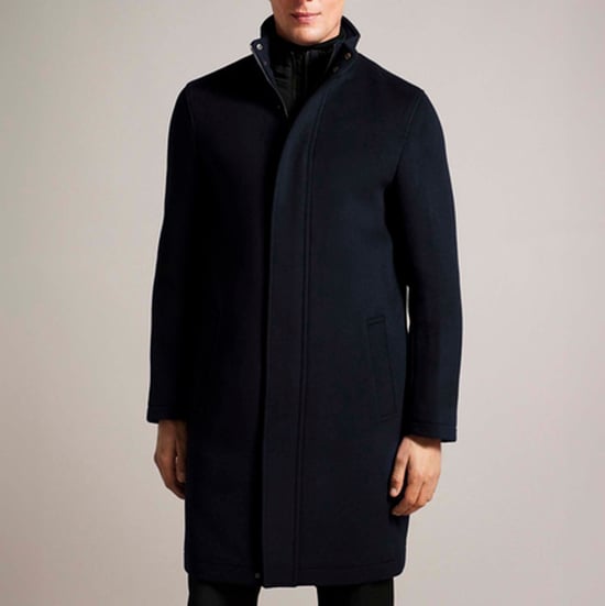 Herren Ted Baker Ederson Wolle-Mischung Rollkragenmantel in Marineblau - Image 1