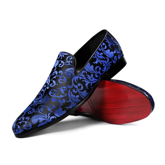 Herren Penny Loafer mit edlem Jacquard Blau - Image 2