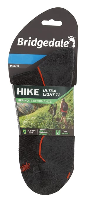 Bridgedale - Herren Wandern Merino Low Socken - Anthrazit / Orange - Image 2