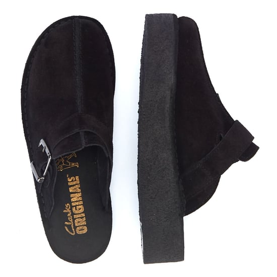 Clarks Original Trek Wedge Damen Schwarz Wildleder Mules - Image 6