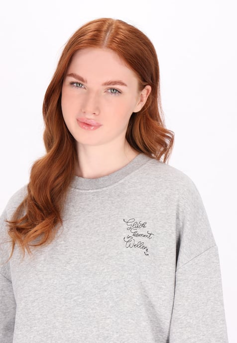 Dreimaster Sweatshirt Damen Grau Melange - Image 5