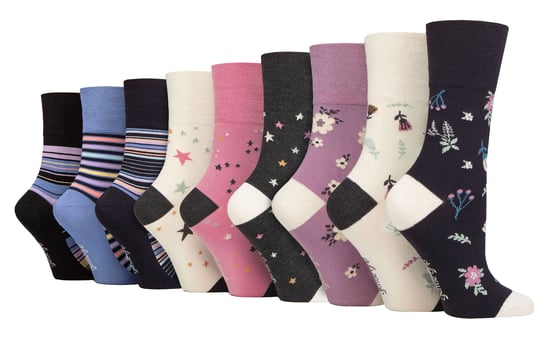 9er-Pack Bambus-Socken Damen | Gentle Grip | Extra Wide Soft Top Non Elastic Socken - SOLRM404142 - Image 1