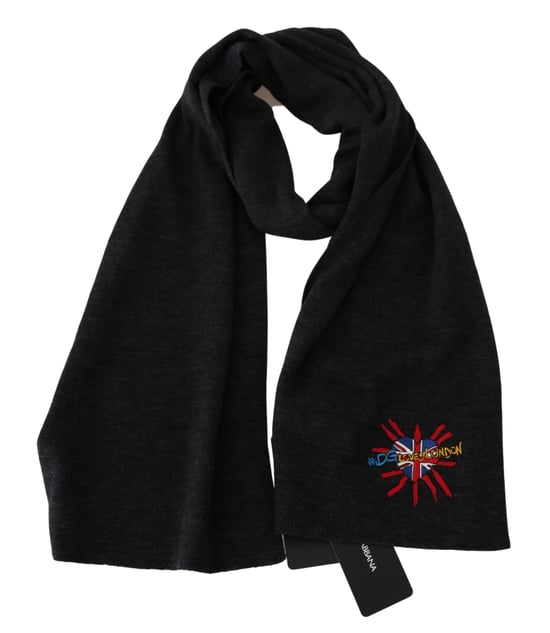 Dolce & Gabbana Women's Gray #DGLovesLondon Wool Wrap Wool Scarf