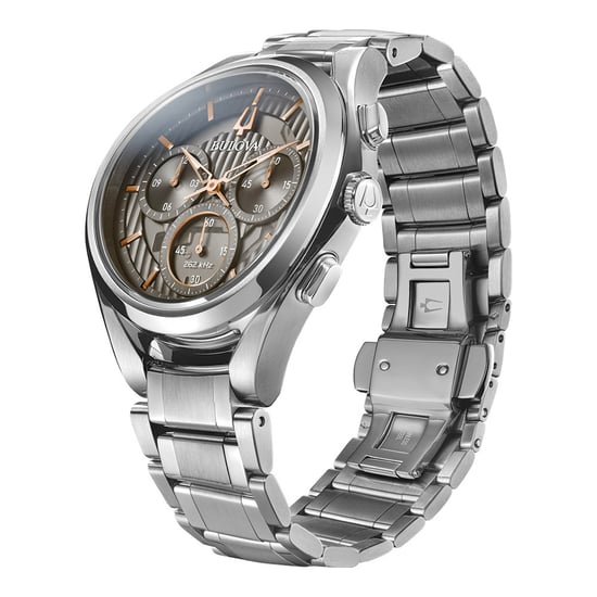 Bulova Curv Herren Silberne Uhr 96A298 - Image 3