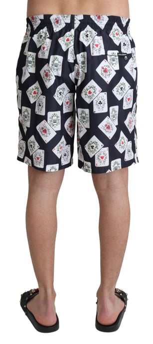 Dolce & Gabbana Short de bain de plage imprimé cartes de crédit noir pour hommes - Image 3