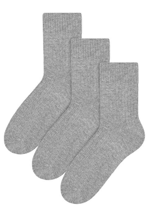 3 Paar Herren Wollsocken | Steven | Winter Leichtgewichtige Warme Stiefel Socken - Hellgrau - Image 1