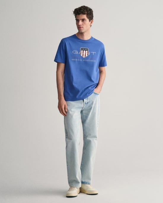 GANT Herren Regular Fit Kurzarm Archiv-Schild T-Shirt - Image 2