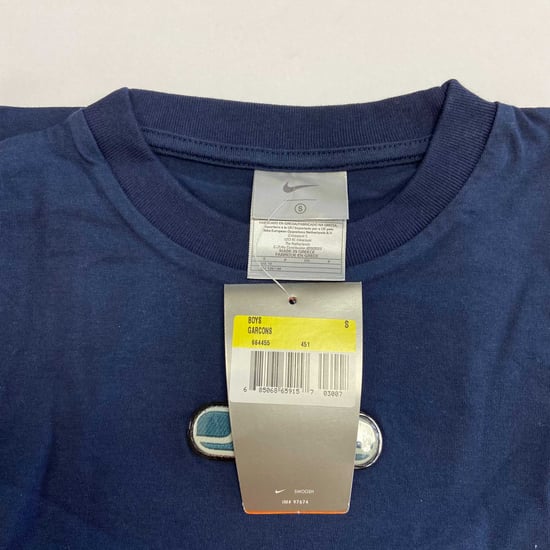 Vintage Nike Jungen Just Do It Marineblau T-Shirt - Image 3