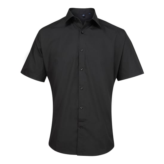 Premier Supreme Herren Hemd / Arbeitshemd, schwere Qualität, kurzärmlig (Schwarz) - Image 1