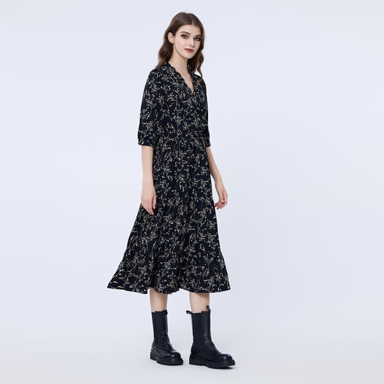 Kleid mit Liberty-Print in Herzform und Rüschenausschnitt - Image 2