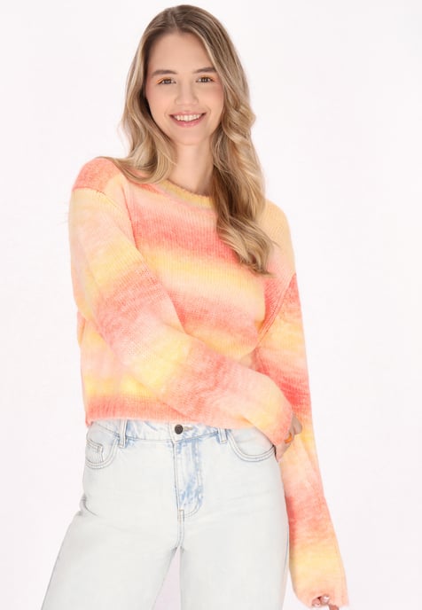 Mymo Pullover Damen Orange Mehrfarbig - Image 3