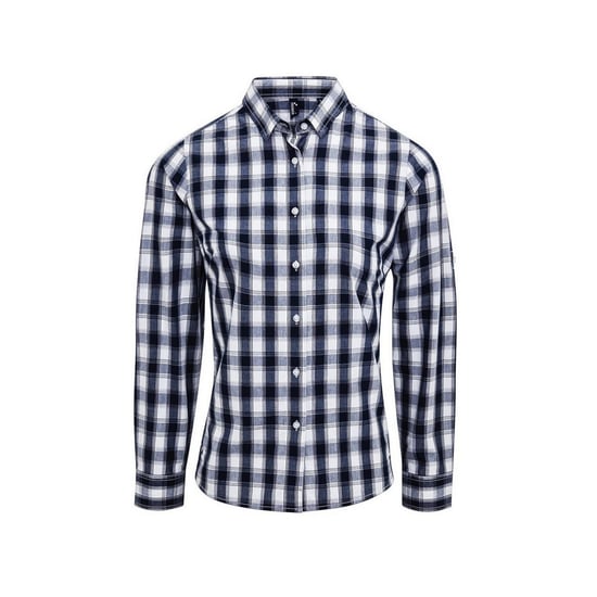 Premier - "Mulligan" Hemd für Damen Langärmlig (Weiß/Marineblau) - Image 1
