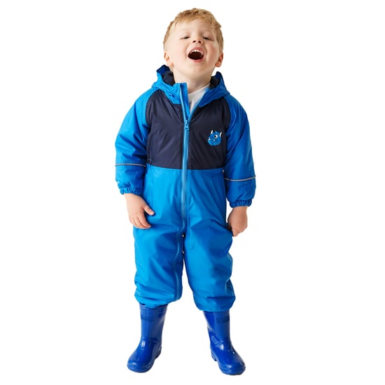 Regatta Childrens/Kids Mudplay III Monster Waterproof Puddle Suit (Hydro Blue)