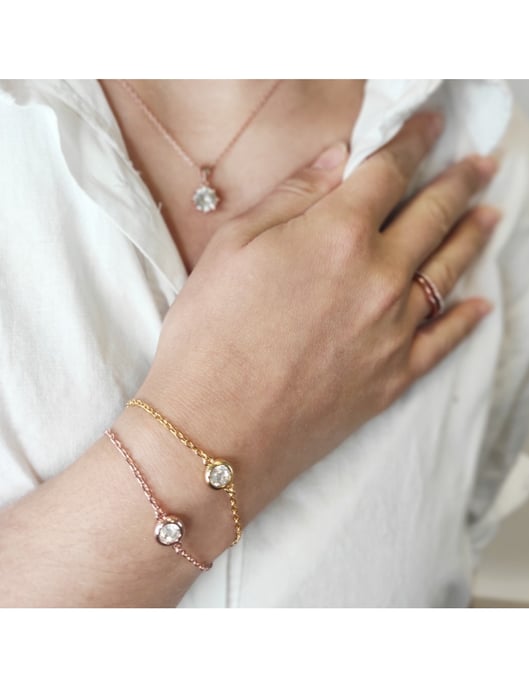 Geburtsstein-Armband - Gold, Roségold und Kristall - Image 2
