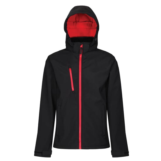 Regatta Mens Venturer 3 Layer Membrane Soft Shell Jacket (Black/Red)