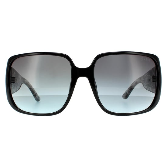 Guess Butterfly Womens Shiny Black Smoke Grey Gradient Sonnenbrille - Image 1