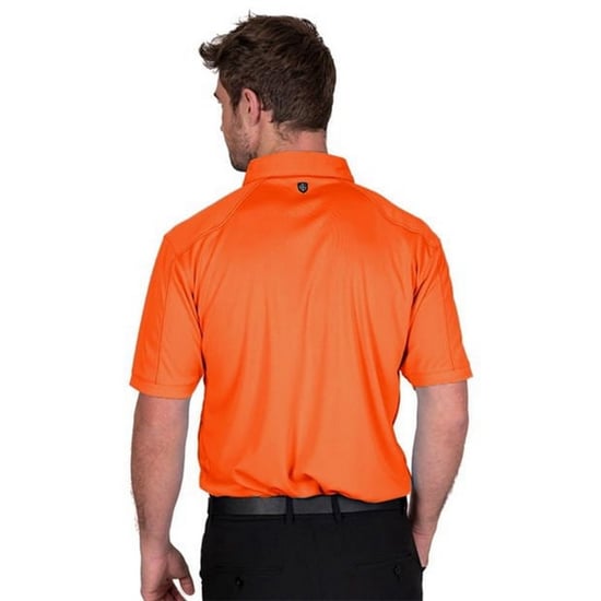 Island Green - Poloshirt Abgesteppt für Herren - Emblem (Dunkel Orange) - Image 2