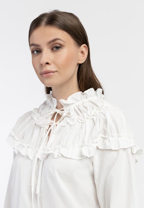 Dreimaster Bluse Damen Wollweiß - Image 5