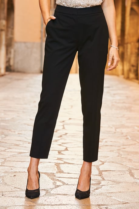 Black Satin Stripe Tuxedo Trousers