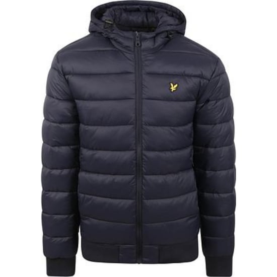 Wattierte, wattierte Jacke in Dunkelblau mit Lyle & Scott-Logo - Image 1