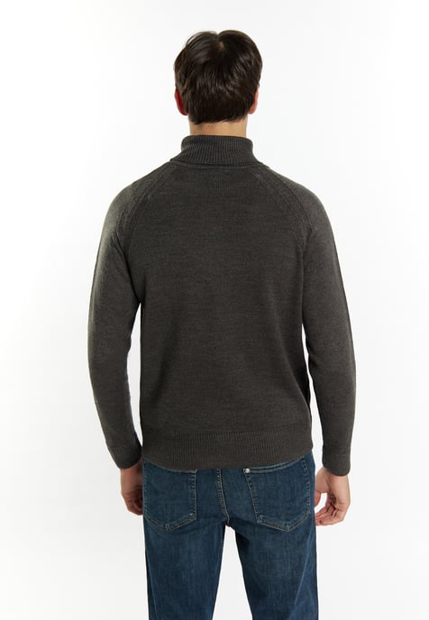 Mo Rollkragenpullover Herren Dunkelgrau Melange - Image 4