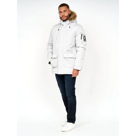 Crosshatch - "Parkmoore" Parka für Herren (Grau/Rosa) - Image 5